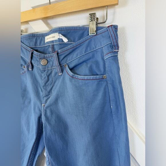 Isabel Marant Étoile Blue Slim-Fit Jeans With Red Stitching - Size FR 38 (US 6) - Picture 2 of 11